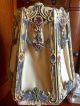 Antique C1910 Metal Art Nouveau Boudoir Table Lamp Fabric Shabby Chic Paris Lamps photo 2