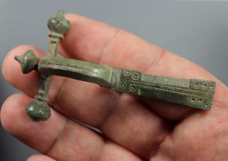 Crossbow Brooch,  Decorated With Dots,  Bronze,  Roman Imperial,  4.  Century A.  D. photo