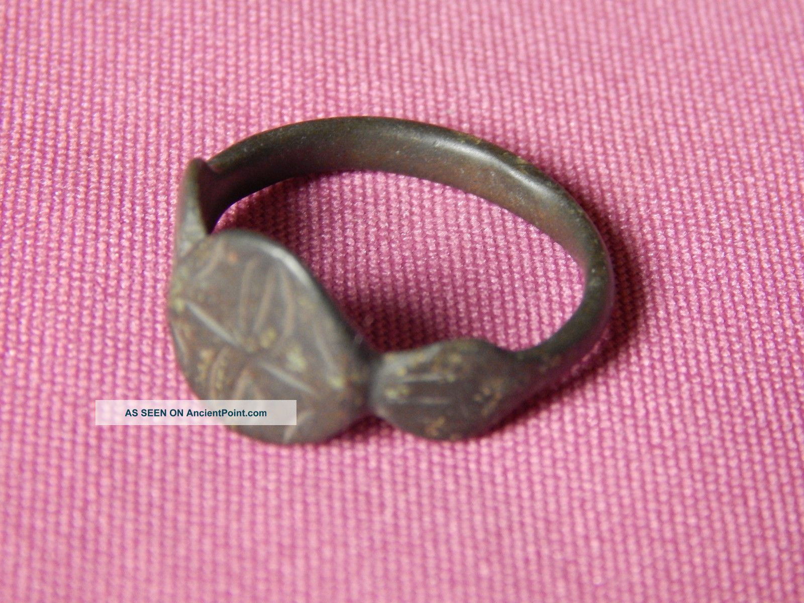 Ancient Rome,  Bronze Ring,  2 - 5 Century,  Star On Bezel,  Big Roman photo