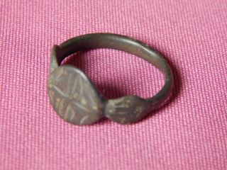 Ancient Rome,  Bronze Ring,  2 - 5 Century,  Star On Bezel,  Big photo