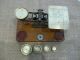 Antique Brass Postal Scale With 4 Brass Weights Scales photo 3