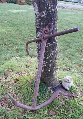 Antique Ships Boat Anchor W/ring - Hand Forged - Nautical,  Maritime 32 