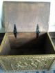 Vintage Fireplace Brass Colonial Trunk Early American Coal Box Wood Kindling Art Hearth Ware photo 3