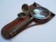 Antique Vintage Magnifying Glass With Leather Cover Engraved With Pocket Compass Compasses photo 9