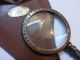 Antique Vintage Magnifying Glass With Leather Cover Engraved With Pocket Compass Compasses photo 3
