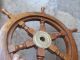 Decorative Vintage Wooden Ship ' S Wheel,  Maritime,  Nautical,  Boat,  Brass Hub Wheels photo 3