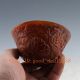 Chinese Old Antique Ox - Horn Hand - Carved Lotus & Fish Bowl Bowls photo 3