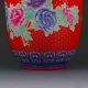 Chinese Color Porcelain Hand - Painted Peony Vase W Qianlong Mark G296 Vases photo 3