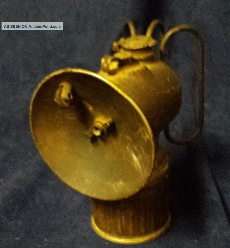Justrite Antique Carbide Brass Mining Lamp 100 Years Old Mining photo