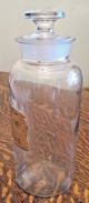 Antique/vintage Apothecary/medicine Jar Wide Mouth Ground Glass Stopper Old Bottles & Jars photo 1