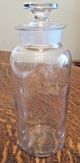Antique/vintage Apothecary/medicine Jar Wide Mouth Ground Glass Stopper Old Bottles & Jars photo 2