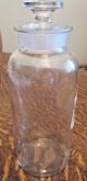 Antique/vintage Apothecary/medicine Jar Wide Mouth Ground Glass Stopper Old Bottles & Jars photo 3