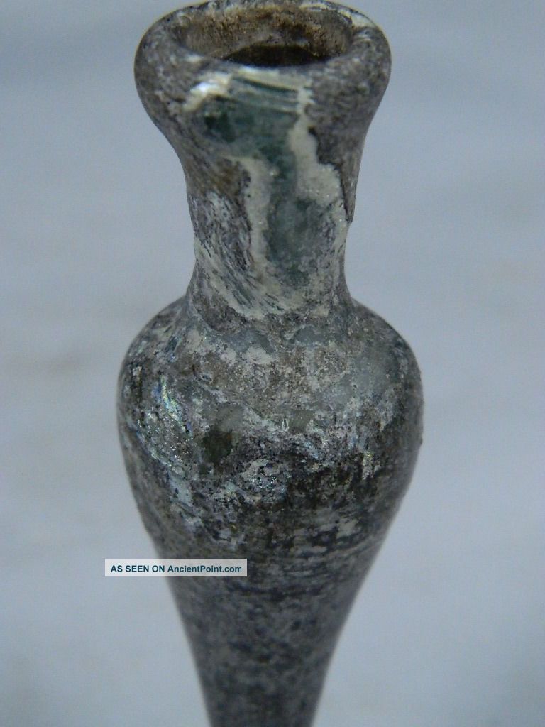 Ancient Irricedence Glass Bottle Roman 200 Bc Stc574 Roman photo