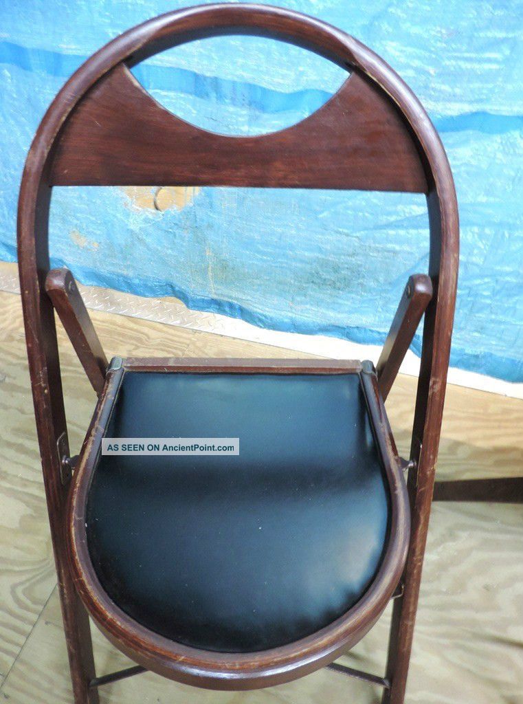 Vtg Redington Industrial Steam Punk Funeral Parlor Wood Folding Chair Post-1950 photo