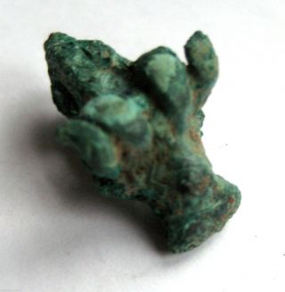 Circa.  500 B.  C Celtic Bronze Zoomorphic Amulet Pendant - Stylised Bull Head photo