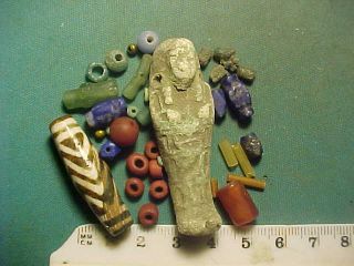 30,  Ancient Beads Circa 1000 Bc - 700 Ad,  Egyptian Faience Shabti Amulet photo