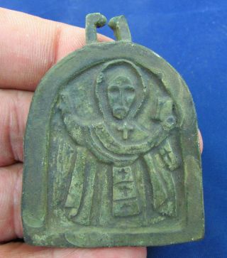 Rare Byzantine Votive Icon Depicting Saint 13 - 14th Century Ad (1860 -) photo