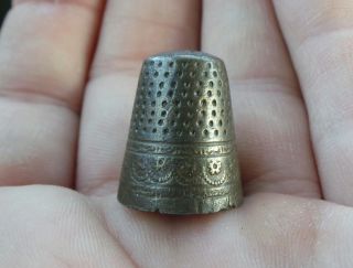 Very Rare And,  16th /,  17th Century,  Thimble,  Decorated With Flowers photo