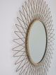 Vintage Mid Century French Sunburst Brass Wall Mirror 1950s Mirrors photo 6