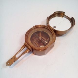 Antique Brass Vintage Maritime Brunton Compass Geological Survey Compass photo