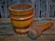 Antique Primitive Old Turned Wood Mortar And Pestle Apothecary Kitchen Primitives photo 3