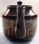Vintage Sudlow ' S Burslem Dark Brown Teapot,  Enamel Beads,  Gold Filigree - Sh Teapots & Tea Sets photo 3