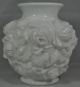 Vintage White Goofus Glass Vase Milk Puffy Flowers Vases photo 3