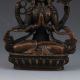 Vintage Bronze Hand - Carved Four Arm Buddhism Statue G500 Other Antique Chinese Statues photo 2