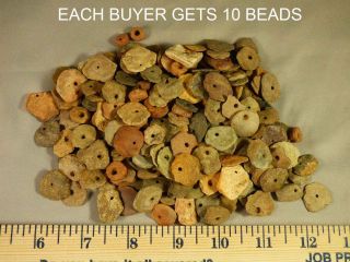 (10) Pre - 1600 Cherokee Indian Drilled Stone Trade Beads Found Judaculla Rock Nc photo