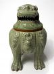 Chinese Qing - Glazed Porcelain Censer Of Lion Statue Other Chinese Antiques photo 1
