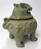 Chinese Qing - Glazed Porcelain Censer Of Lion Statue Other Chinese Antiques photo 3