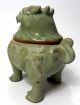 Chinese Qing - Glazed Porcelain Censer Of Lion Statue Other Chinese Antiques photo 4