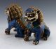 A Pair Chinese Cloisonne Copper Statue - Lion Foo Dogs photo 1
