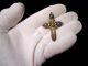Antique Early 1900s.  Gilt Silver Filigree Cross Pendant Byzantine photo 9