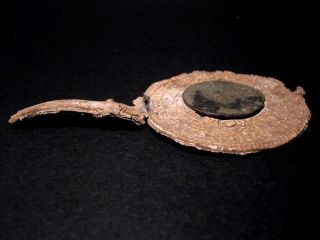 Well Preserved Rare Roman Lead & Billon Votive Mirror photo