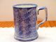 Antique English Pottery Blue & White Sponge Ware Mug Cup Full Pint Tankard Cups & Saucers photo 1