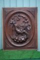 19thc Black Forest Wooden Oak Panel With Game Bird & Leaf Carvings C1880s Carved Figures photo 4