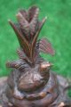 19th C.  Black Forest Wooden Oak Bird Carving With Reeds & Other C1880s Carved Figures photo 8