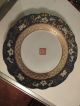 Chinese Da Qing Nian Zhi Blue & Gold Porcelain Soup Bowl & Plater Qianlong Seal Bowls photo 3