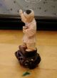 Chinese Little Boy Figurine On Wooden Stand Other Antique Chinese Statues photo 1