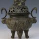 Chinese Antique Bronze Handwork Carved Lion Incense Burner&lid M0018 Incense Burners photo 2