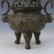 Chinese Antique Bronze Handwork Carved Lion Incense Burner&lid M0018 Incense Burners photo 3