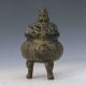 Chinese Antique Bronze Handwork Carved Lion Incense Burner&lid M0018 Incense Burners photo 4