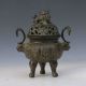 Chinese Antique Bronze Handwork Carved Lion Incense Burner&lid M0018 Incense Burners photo 5