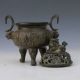 Chinese Antique Bronze Handwork Carved Lion Incense Burner&lid M0018 Incense Burners photo 7