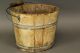Rare 19th C Round Shaker Type Staved Bucket In Yellow Grained Paint 2/2 Primitives photo 1