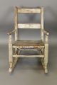 Fine 19th C Child ' S 2 Slat Ladderback Armchair Rocker In Great Old Ivory Paint Primitives photo 2