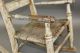 Fine 19th C Child ' S 2 Slat Ladderback Armchair Rocker In Great Old Ivory Paint Primitives photo 6