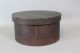 A Great 19th C Round Pantry Box In The Best Grungy Ox - Blood Red Paint Primitives photo 1