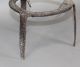 A Rare 18th C Wrought Iron Fireplace Tall Footed Hearth Trivet Old Surface Primitives photo 5